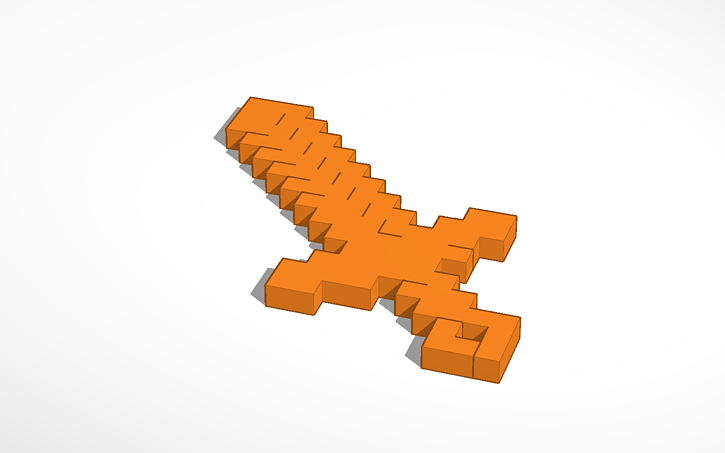 3D design Orange Minecraft Sword | Tinkercad