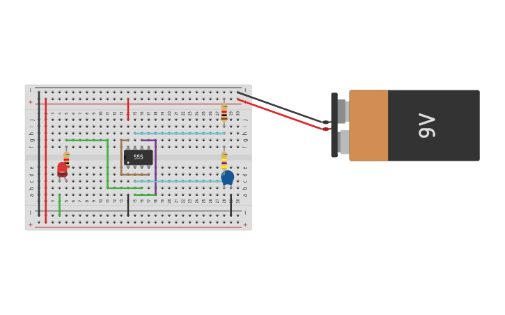 Circuit design BLINKING LED | Tinkercad