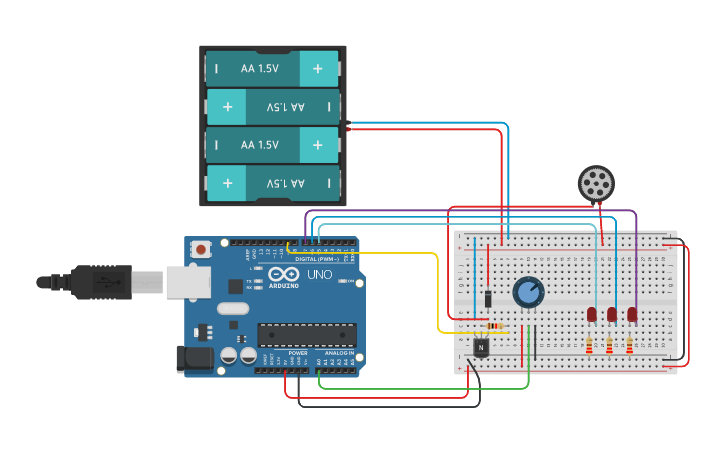 Circuit design DC Motor with External Power | Tinkercad