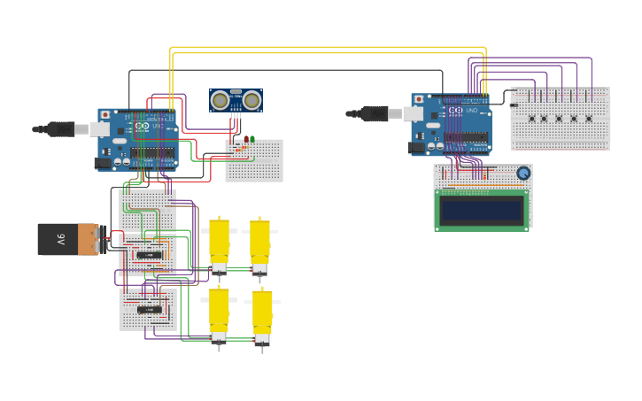 Circuit design mini robot project - Tinkercad