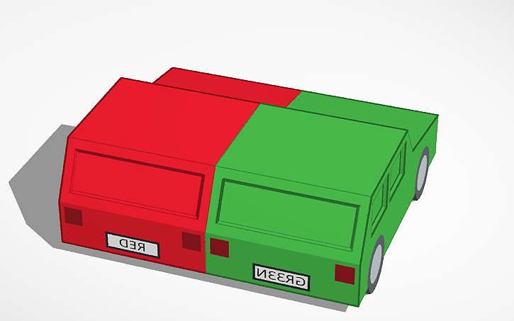 3D design Little Green Car - Tinkercad