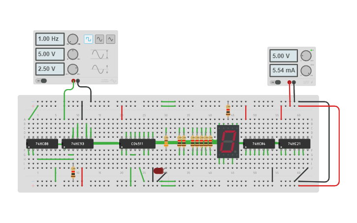 Circuit Design Practica 3 Contador Tinkercad