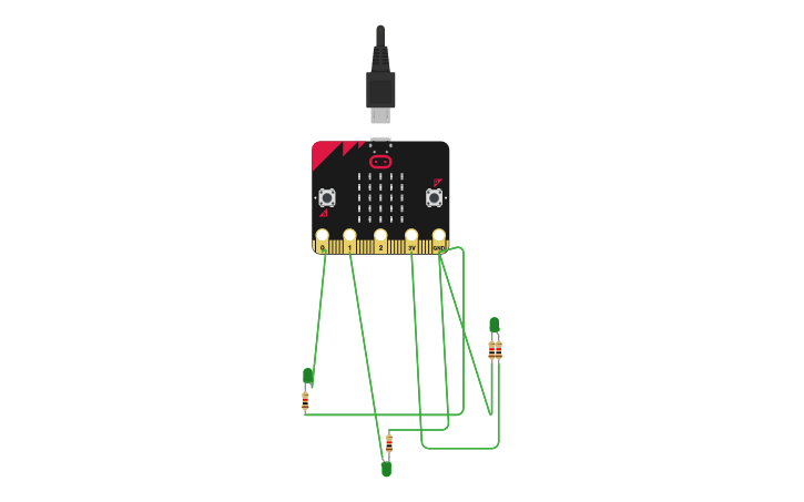 microbit: blink and breath (led module) - full stack... Circuit design microbit led blink - Tinkercad