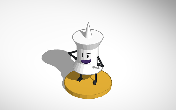 Bfdi Two Pin Base 3D design BFDI White Pin (w/ base) - Tinkercad