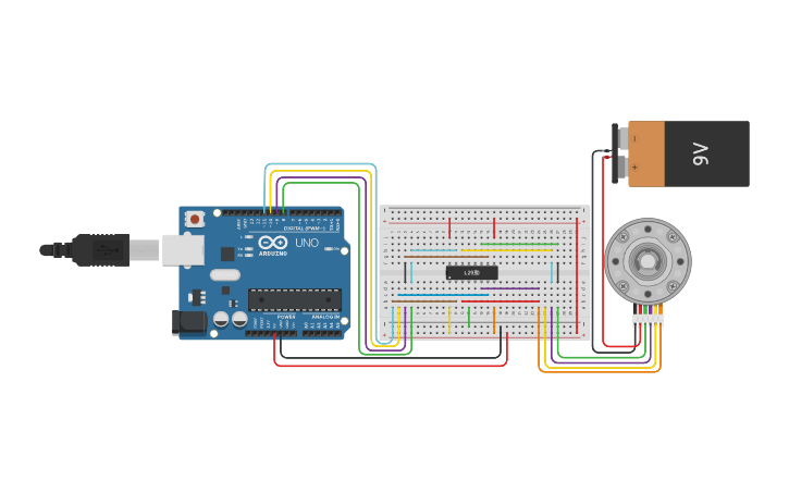 Circuit design Controlling a Stepper Motor Using Arduino - Tinkercad